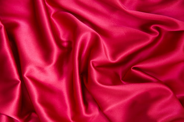 Red satin textile