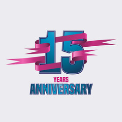 Vector design for fifteen years anniversary