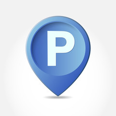 Blue parking sign - vector illustration.