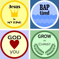 four colorful Christian logo 