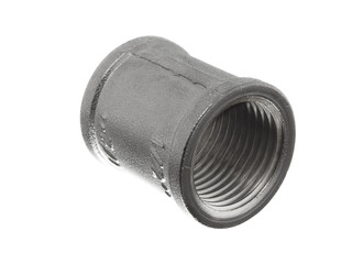  Connection sleeve on white background. Equipment for pipeline.