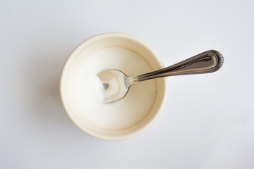 Classic Sugar Bowl Open with Spoon Top View