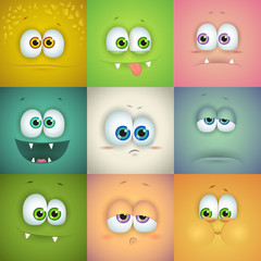 Set of funny vector faces