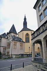 Naklejka na ściany i meble Streets of old upper town in the City of Luxembourg
