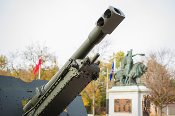 World War Two Tank Side Turret Gun Closeup