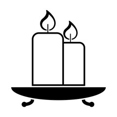 spa candle black and white icon