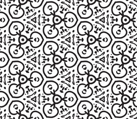 black and white ethnic seamless pattern