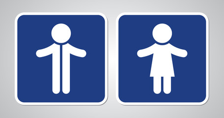 toilet sign on blue background