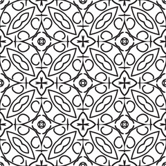Fototapeta premium black and white ethnic seamless pattern