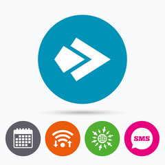 Arrow sign icon. Next button. Navigation symbol