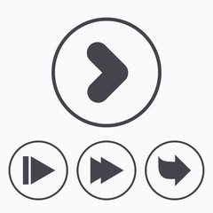 Arrow icons. Next navigation signs symbols.