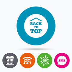 Back to top arrow sign icon. Scroll up symbol.