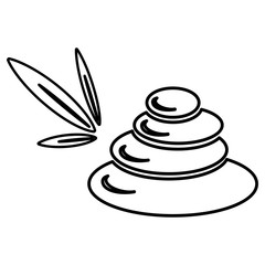 stone massage thin line icon