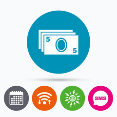 Cash sign icon. Paper money symbol.