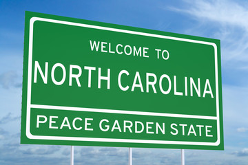 Welcome to North Carolina state road sign