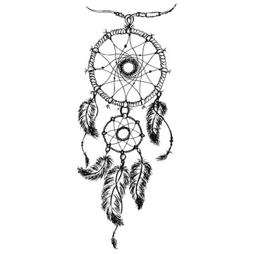 Ethnic dream catcher with feathers