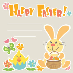 Obraz na płótnie Canvas Easter Background with cute rabbit