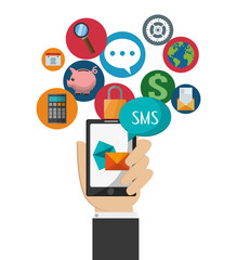 smartphone and icon set design 