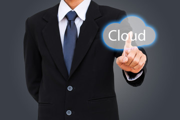 Business man select cloud computing.