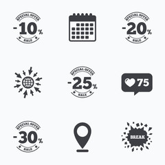 Obraz premium Sale discount icons. Special offer price signs.