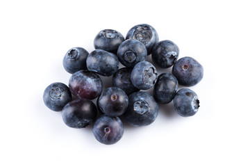 Blueberries on white background