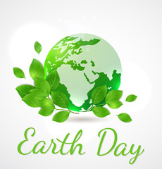 Green planet and leaves