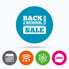 Back to school sign icon. Back 2 school symbol.