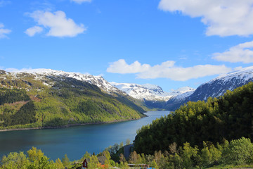 Naklejka na ściany i meble Spring Norway landscape