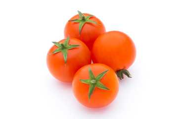 Tomato on the white isolatd background.