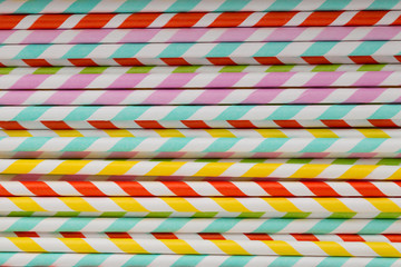 Colorful drinking straws for smoothie.