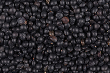 black lentils background closeup
