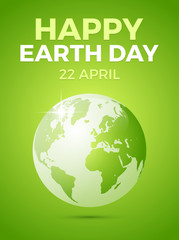 Earth day, April 22, graphic illustration poster