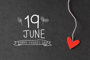 19 June Happy Fathers Day message with paper hearts