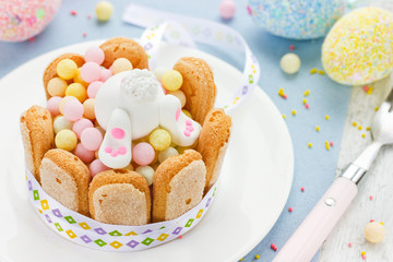 Easter bunny sweet dessert for children on holiday