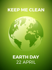 Earth day, April 22, graphic illustration poster