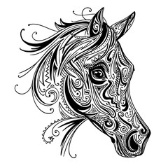 Vector Illustration of an Abstract Ornamental Horse