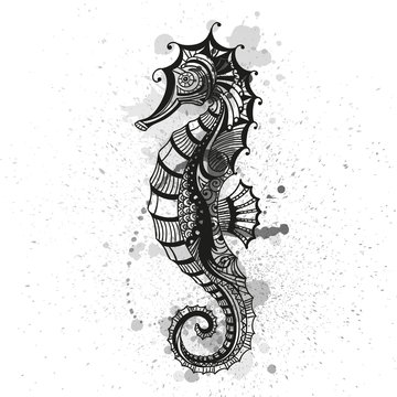 recommend clip art: Vector Illustration of an Abstract Ornamental Sea Horse