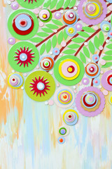 Fototapeta premium Abstract multicolor flower card, Beautiful floral background.