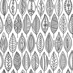 Vector seamless pattern with ornamental leaves