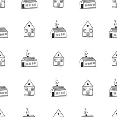 Houses seamless pattern