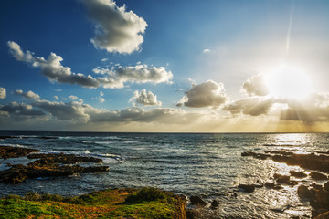 shining sun over the sea
