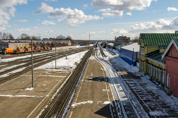 Naklejka premium The railway station