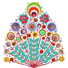 Summer flowers background, made of acrylic, watercolor, handmade, from original canvas art. Grunge paint texture with brush stroke effect. 3d shadows.