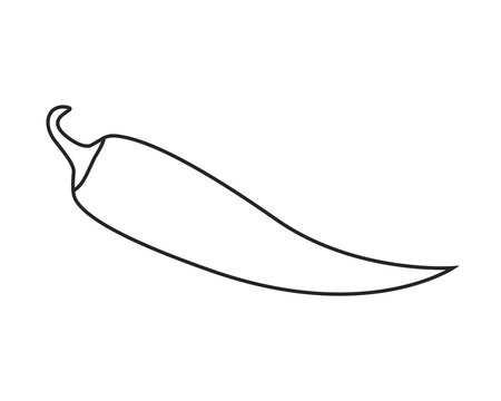 Line icon chili pepper on a white background. Vector illustration.