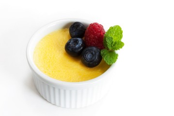 Creme brulee Dessert before caramalizing