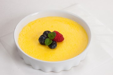 Creme brulee Dessert before caramalizing