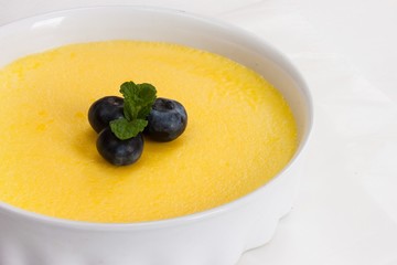 Creme brulee Dessert before caramalizing