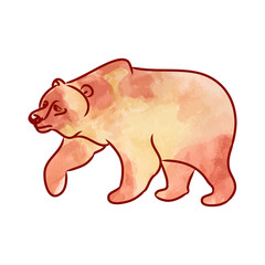 Brown bear watercolor 01
