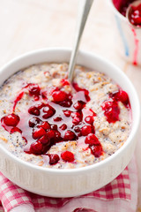 porridge with cranberry sauce