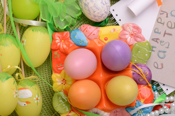 Easter background with Easter eggs